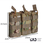 Подсумок военный тройной для магазинов AK/AR UADefence Мультикамуфляж - изображение 2