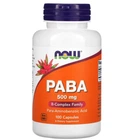 Натуральна добавка Now Foods PABA 500 мг 100 капсул