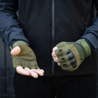 Тактичні рукавички, безпалі, з накладкою, хакі XL - зображення 3