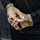 Тактические перчатки, беспалые, с накладкой, Cayote M - изображение 3