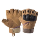 Перчатки тактические COMBAT без пальцев размер XL летние цвет песочный со вставками штурмовые - изображение 5