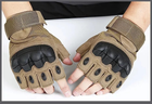Перчатки тактические COMBAT без пальцев размер XL летние цвет песочный со вставками штурмовые - изображение 6