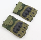 Перчатки тактические COMBAT без пальцев размер L летние цвет хаки со вставками штурмовые - изображение 3