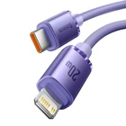 Кабель 1.2-метровый быстрой зарядки Baseus Crystal Shine PD Type-C to iPhone 20W CAJY000205 фиолетовый