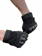 Тактичні рукавички військові з відкритими пальцями Вірменські рукавички з кісточками колір чорний розмір М 1 пара - зображення 3
