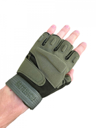Тактические перчатки с открытыми пальцами военные перчатки цвет олива размер L 1 пара - изображение 3