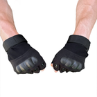 Тактичні рукавички військові з відкритими пальцями Вірменські рукавички з кісточками колір чорний розмір L 1 пара - зображення 5