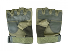 Тактические перчатки военные с открытыми пальцами с косточками цвет олива размер XL 1 пара - изображение 5