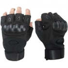 Тактические перчатки беспалые Oakley (велорукавицы, моторукавицы) Черные М 18-20 см. - изображение 3
