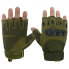 Перчатки Тактические без пальцев Зеленый Военные Clefers Tactical GLV размер M (5002111) - изображение 3