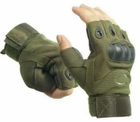 Перчатки Тактические без пальцев Зеленый Военные Clefers Tactical GLV размер L (5002112) - изображение 4
