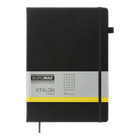 Книга записна Buromax Etalon 210х295мм 96 аркушів у клітинку обкладинка зі штучної шкіри чорний (BM.294160-01)
