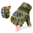 Летние тактические перчатки с открытыми пальцами с косточками Светлый Хаки - изображение 3
