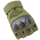 Тактичні рукавички безпалі Олива XL - зображення 1