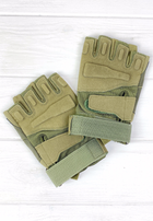 Перчатки армейские Combat Green беспалые военные L - изображение 1