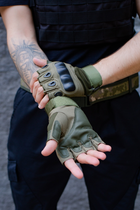 Військові Тактичні Перчатки Without Finger Khaki - изображение 3