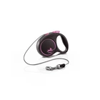 Поводок рулетка Flexi Black Design для собак розовый XS трос 3 м до 8кг 33210