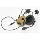 Навушники для стрільби Тактичні Мікрофон Кріплення на шолом Активні COYOTE EARMOR M32 Коричневий - изображение 6