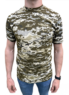 Футболка Піксель ЗСУ + футболка олива з хрестом ЗСУ літня військова футболка тактична для всіх Набір 2шт Розмір L (50) - зображення 2