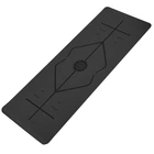 Коврик для фитнеса и йоги с разметкой Zelart 8307 2x-слойный 5мм Black