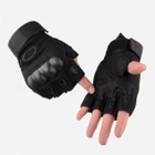 Военные тактические перчатки без пальцев, для ЗСУ, ТРО, ССО черные M - изображение 2