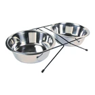 Миски металеві на підставці Trixie «Eat on Feet» 2 x 2,8 л / 24 см