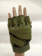 Перчатки беспалые с защитой L оливковые 043-5-2022 - изображение 1