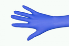 Рукавички Nitrylex basic медичні нестерильні нітрилові без пудри Розмір M 100шт в упаковці Сині - зображення 2