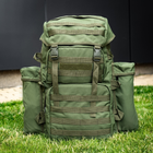 Військовий рюкзак 80л Хакі Тактичний рюкзак на 80 літрів з системою MOLLE CORDORA Tactical 80L Олива Армійський Штурмовий Воєнний Рюкзак Непромокальний з пластинами - зображення 11