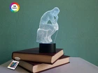 3D ночник "Мыслитель" (УВЕЛИЧЕННОЕ ИЗОБРАЖЕНИЕ) + пульт ДУ + сетевой адаптер +батарейки (3ААА) 3DTOYSLAMP
