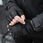 Тактические перчатки без пальцев HIMARS цвет чорний Tactical Gloves PRO black для ЗСУ ТРО ССО размер M - изображение 3