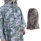 Плащ-палатка пиксель пончо с чехлом военный тактический водоотталкивающий, дождевик ST8 - изображение 3