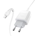 Мережевий зарядний пристрій із кабелем Micro USB HOCO C72Q Glorious single port (1USB, QC3.0, 3A, 18W). White