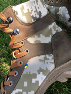 Берці демісезонні черевики тактичні чоловічі, туфлі тактичні чоловічі берці, натуральна шкіра та кордура, розмір 46, Bounce ar. TBU-2345, колір камуфляж - зображення 4