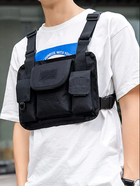 Сумка на плече для велоспорту, подорожей, туризму Tactical Chest Bag Black - зображення 3