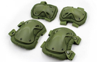 Комплект наколінники та налокітники штурмові тактичні захисні Outdoor Tactics 2+2 зелені (олива) - зображення 4