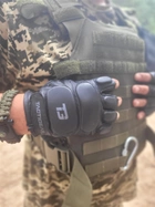 Перчатки тактические кожаные без пальцев Tactigear PS-8801 Patrol L Black (8801BK4-L) - изображение 5