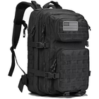 Рюкзак тактический ANH 45л Черный Black Military Tactical Backpack 40\50 - изображение 1
