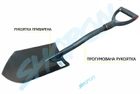 Лопата саперная штыковая стальная с прорезиненной ручкой, тактическая, длинна 80 см, Bellota, ar. TL-0784, черная - изображение 2