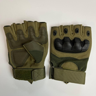 Тактические перчатки без пальцев Gloves HF 1 олива L - изображение 3