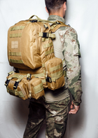 Рюкзак тактический штурмовой зсу 50 л, рюкзак военный койот, походный ВСУ армейский - изображение 9