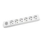 Колодка Panasonic X-tendia 6 гнезда с заземлением со шторками и кнопкой серая (WLTA04602GR-UA)