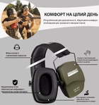 Захисні шумоподавлюючі навушники для стрільби та захисту органів слуху тактичні пасивні 26 дБ Prohear EM016 Green - зображення 4