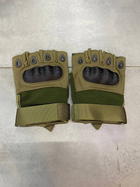 Тактические перчатки беспалые олива XL - изображение 3