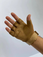 Тактические перчатки беспалые кайот M - изображение 3