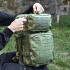Військовий Тактичний рюкзак 36 л Хакі Warrior Assault Laser Cut 36L Olive з системою MOLLE Армійський Штурмовий + Тактичні рукавички - зображення 7