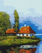 Картина по номерам Домик у озера (BS53152) Brushme 40x50 см