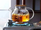 Стеклянный заварочный чайник 1л для чая и кофе Ardesto с бамбуковой крышкой (AR3010GB)