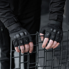 Тактические Военные Перчатки Без Пальцев Для Военных с накладками Черные Tactical Gloves PRO Black XXL Беспалые Армейские Штурмовые - изображение 6
