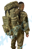 Рюкзак тактический 70 - 80 литров объем, военный тактичний рюкзак 70л - 80л, водоотталкивающий оксфорд, Bounce ar. BR-70-80L, цвет пиксель ВСУ - изображение 2